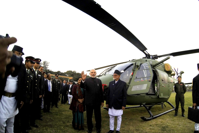 Indian PM Handovers ALH Dhruv Mk.3 Helicopter to PM Koirala